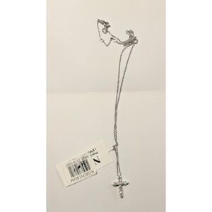 Nadri Cubic Zirconia Cross Pendant Necklace in Silver Tone – Nordstrom $55 NWT